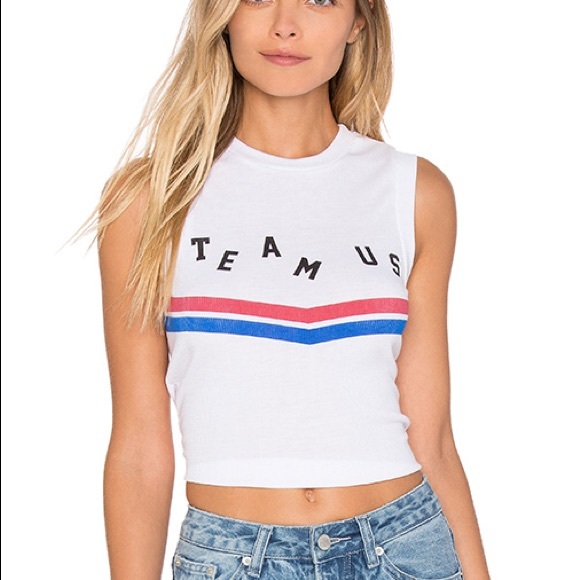 🇺🇸 Team Us Wildfox Crop Top 🇺🇸 - Picture 1 of 8